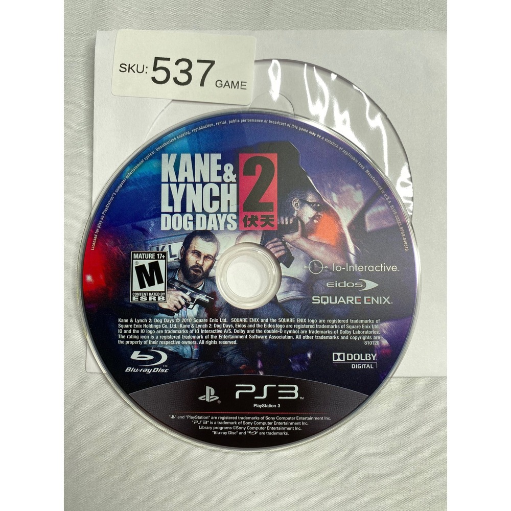 Kane & Lynch 2 Dog Days Sony PlayStation 3